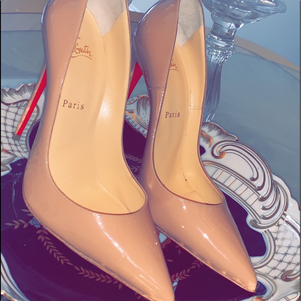 NEW Christian Louboutin So Kate 120 Nude Patent Leather Pump✨ - Picture 6 of 8